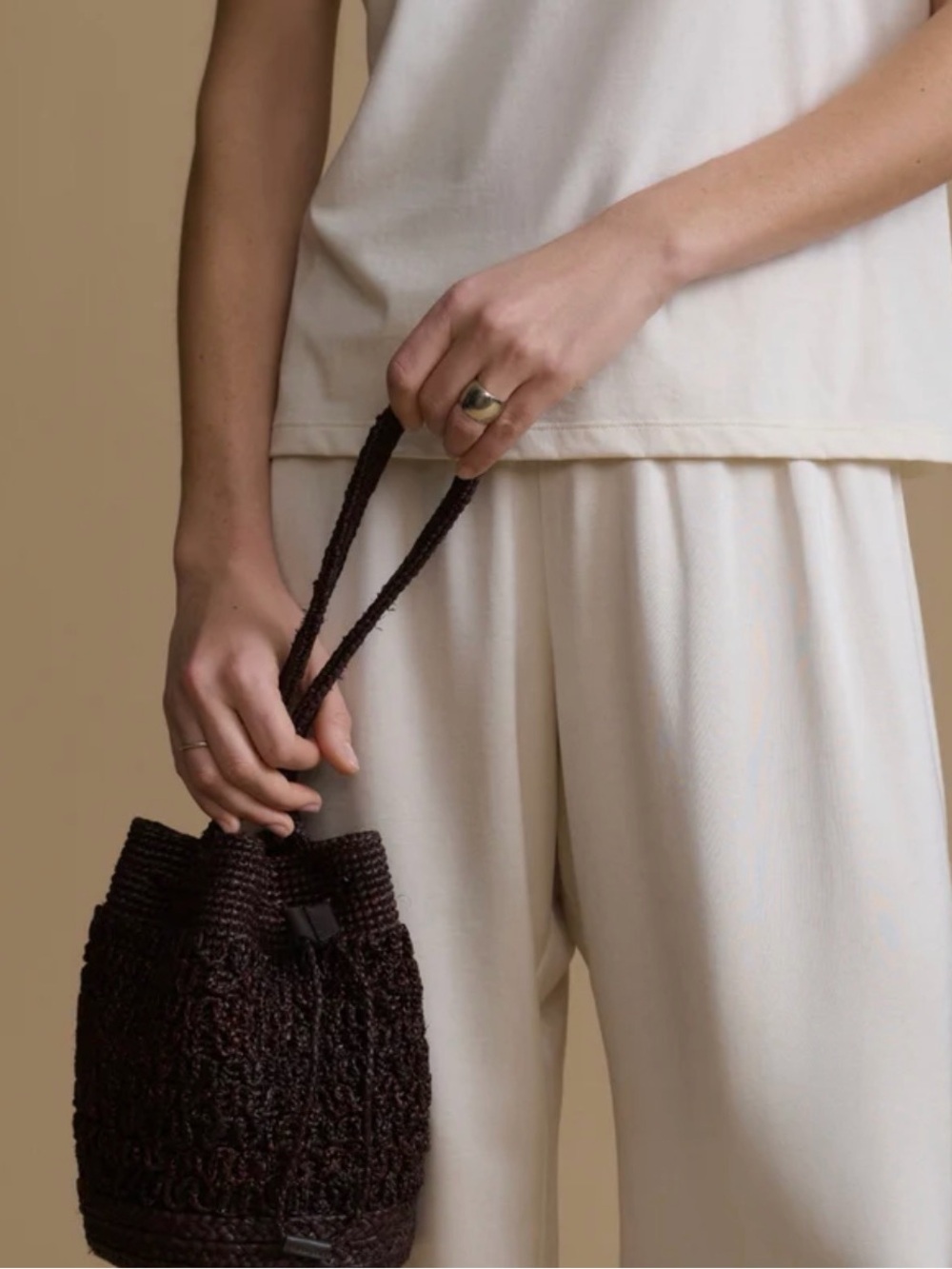 Jenni Kayne brown raffia bag